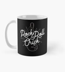 Taza clásica Rock and Roll Chick Retro Sunburst Guitar