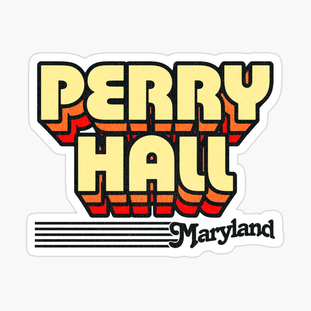 Perry Hall, Maryland | Retro Stripes Sticker