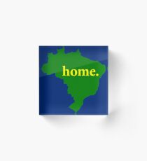Brasil é minha casa (Flag colors) Acrylic Block