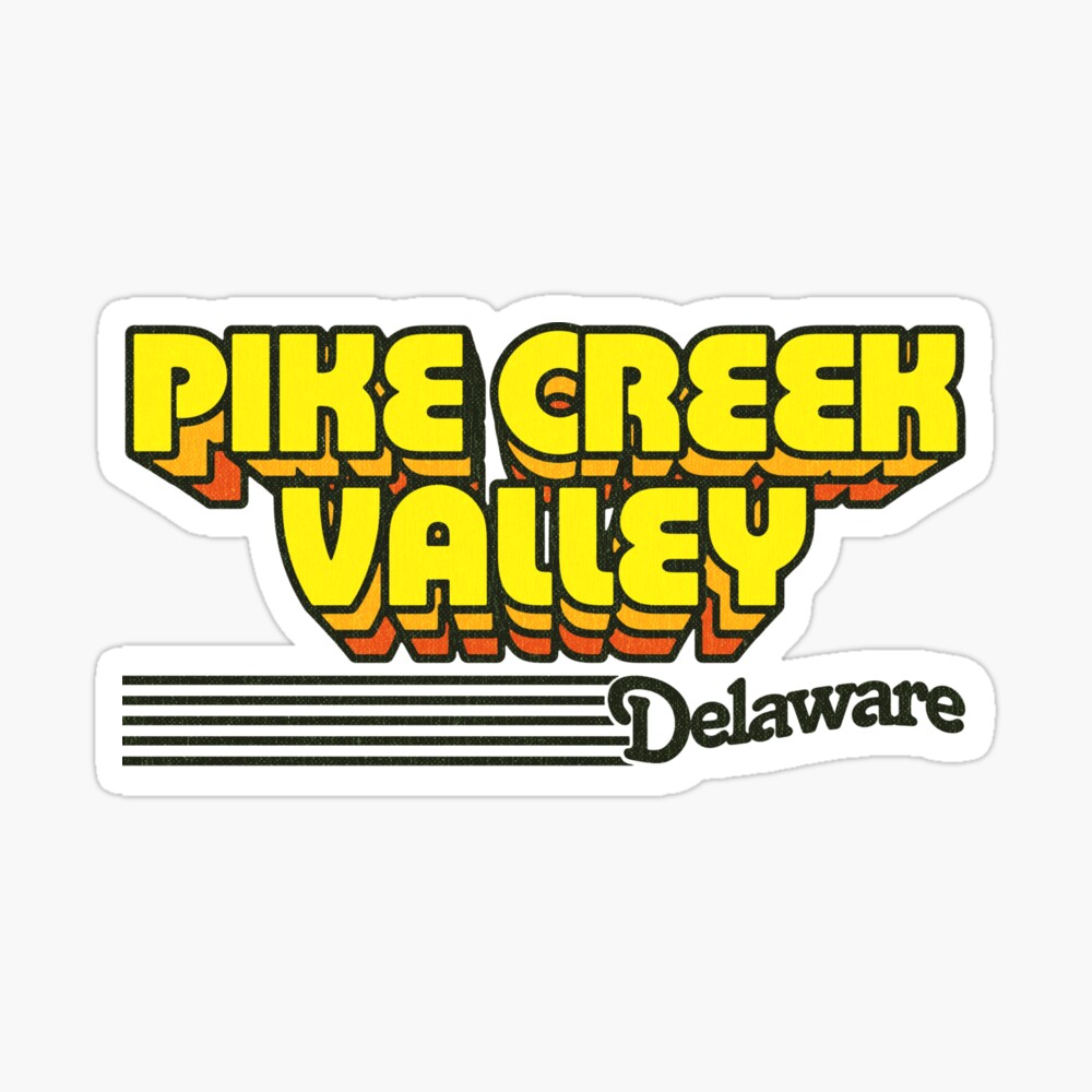 Pike Creek Valley, Delaware | Retro Stripes Sticker