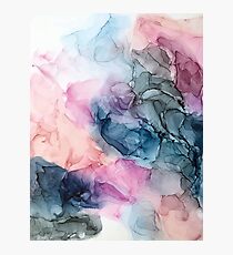 Heavenly Pastels 1: Original Abstract Ink Painting Photographic Print