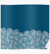 Piles of Pretty Teal Yarn Balls for Luscious Leggings Collection by Kristin Omdahl Poster