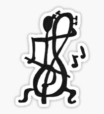 Treble Cello Player Sticker