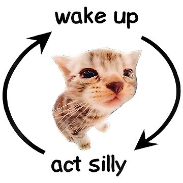 Wake Up Act Silly Cat | Sticker