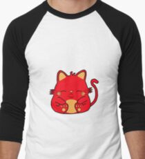 Cute Kitty Cat - Red Men's Baseball ¾ T-Shirt