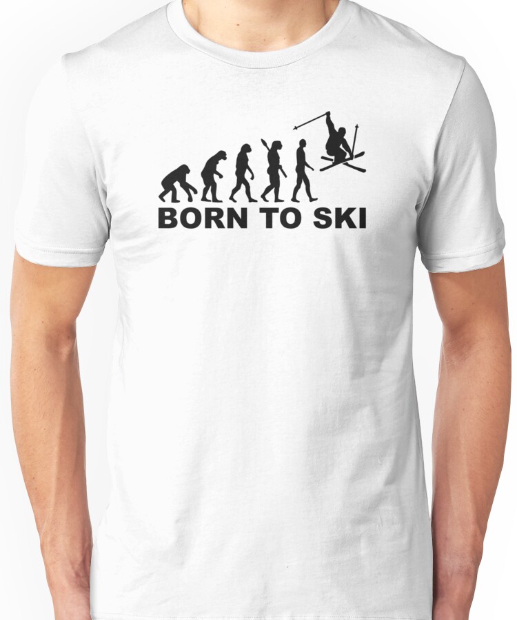 Evolution born to ski Unisex T-Shirt