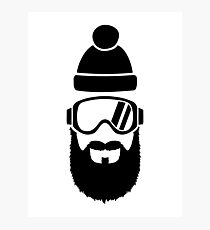 Ski goggles full beard Photographic Print