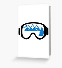 Ski goggles mountains Greeting Card