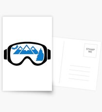 Ski goggles mountains Postcards