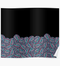 Pretty Pile of Poppies Yarn Balls on Black Background for Luscious Leggings Collection by Kristin Omdahl Poster