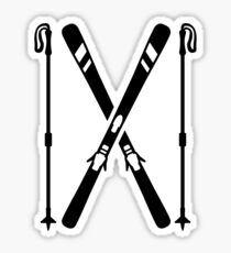Crossed ski Sticker