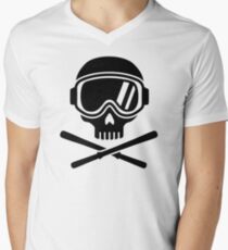 Skull crossed ski Men's V-Neck T-Shirt