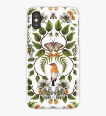 Spring Reflection - Floral/Botanical Pattern w/ Birds, Moths, Dragonflies & Flowers iPhone Case
