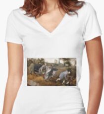 The Blind Leading the Blind, Blind, or The Parable of the Blind Women's Fitted V-Neck T-Shirt