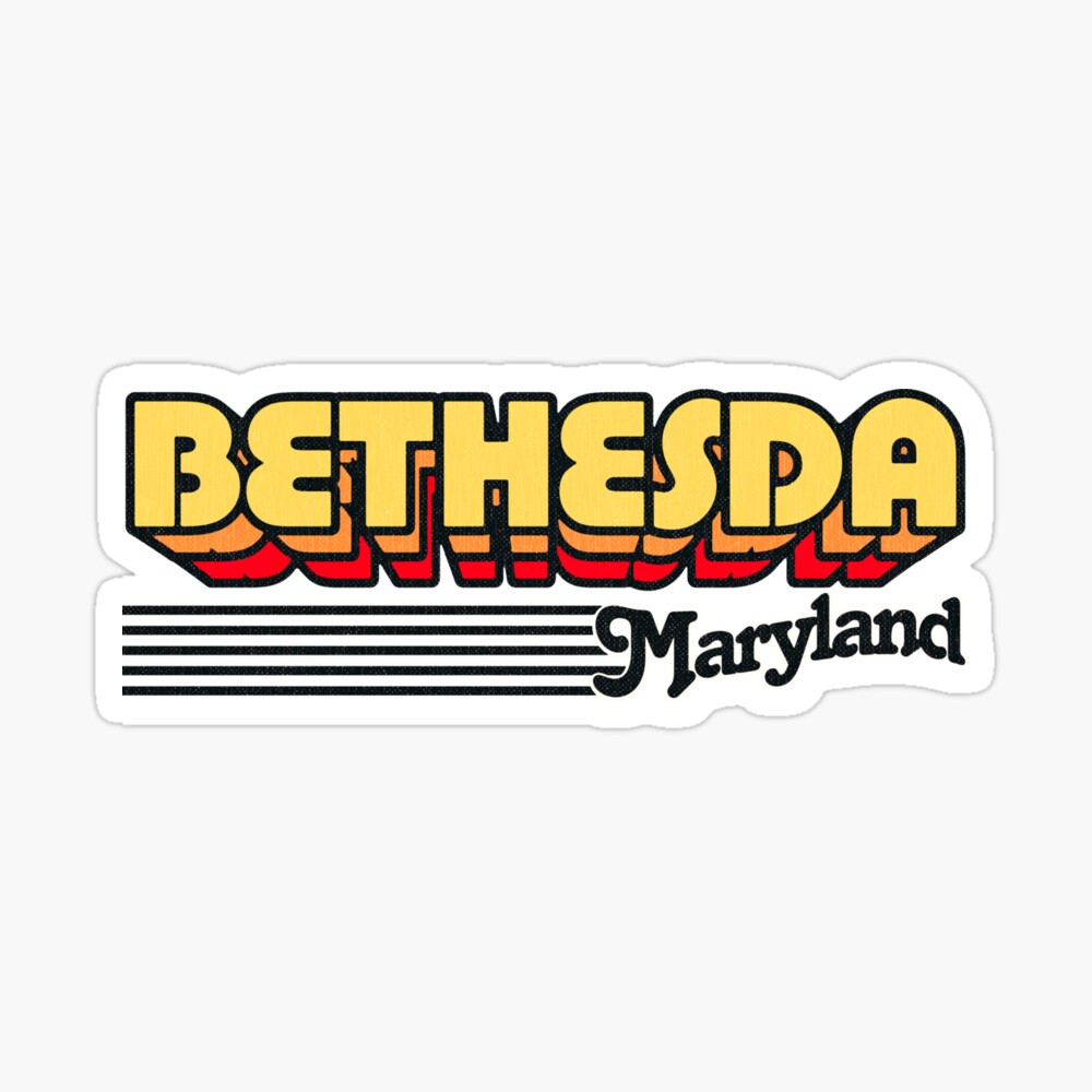 Bethesda, Maryland | Retro Stripes Sticker