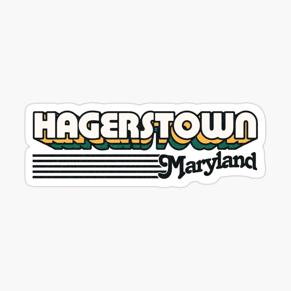 Hagerstown, Maryland | Retro Stripes Sticker