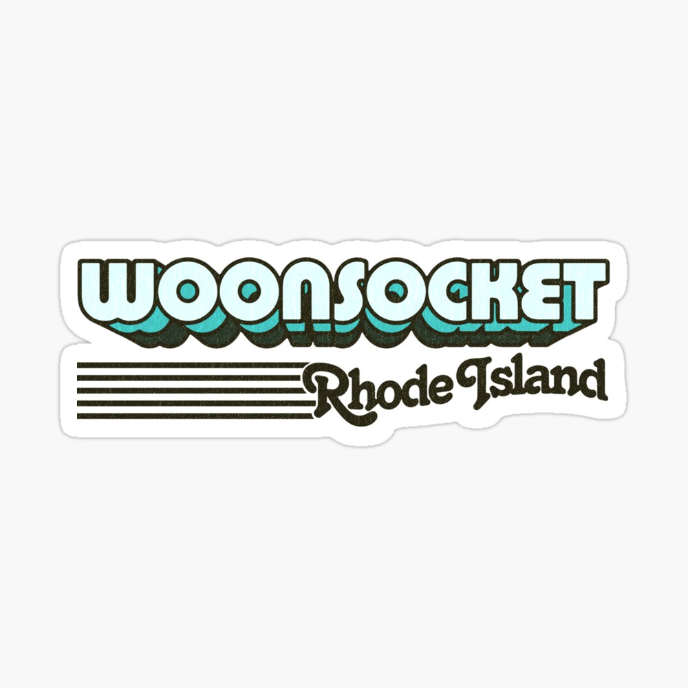 Woonsocket, Rhode Island | Retro Stripes Sticker