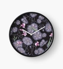 Black Indian cress garden. Clock