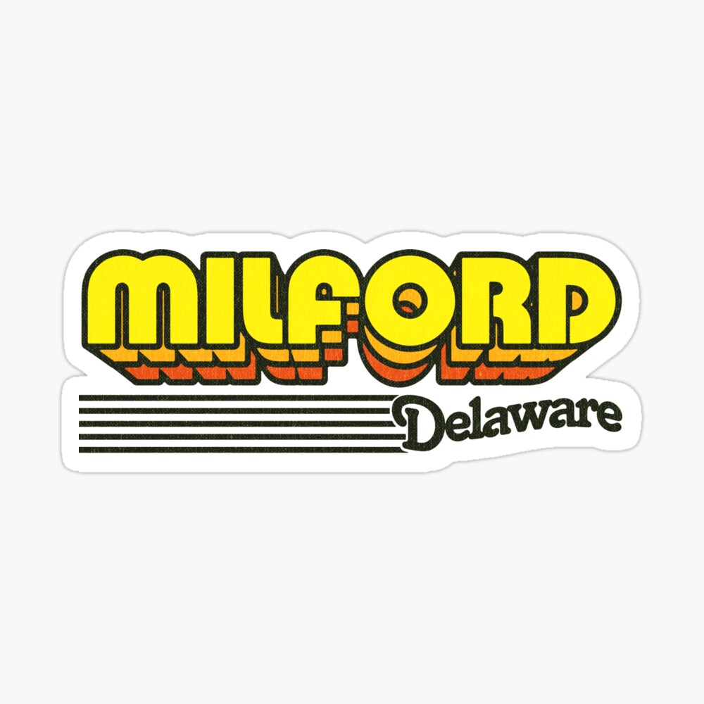 Milford, Delaware | Retro Stripes Sticker