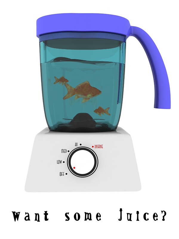 "Goldfish in a blender" Stickers by YamatoHD Redbubble