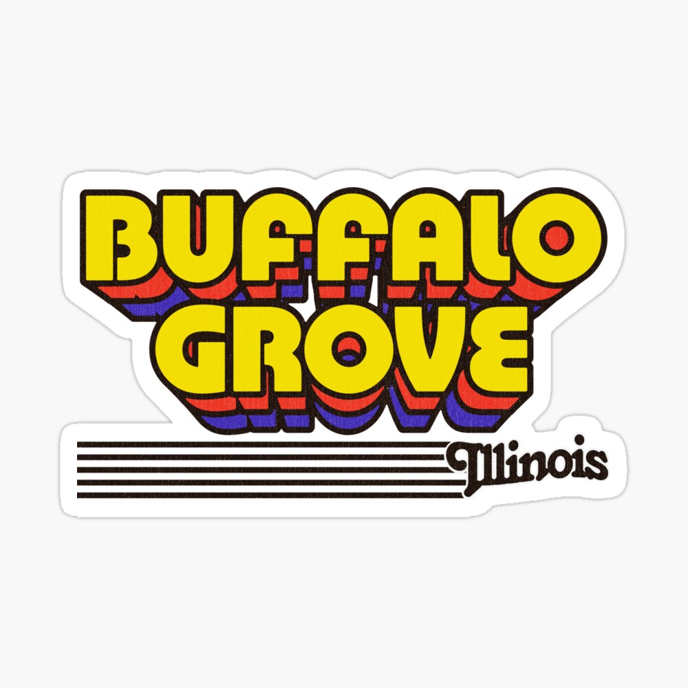 Buffalo Grove, Illinois | Retro Stripes Sticker