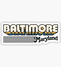 Baltimore, Maryland | Retro Stripes Sticker