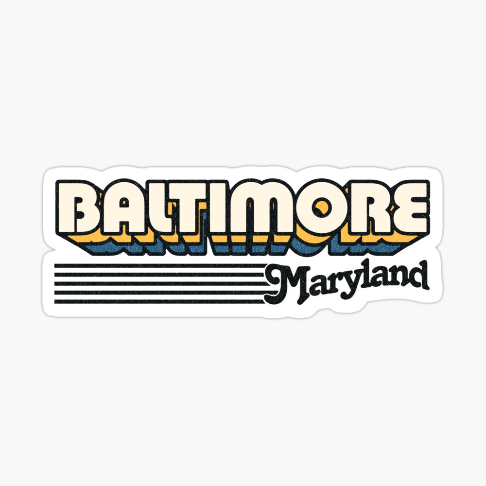 Baltimore, Maryland | Retro Stripes Sticker