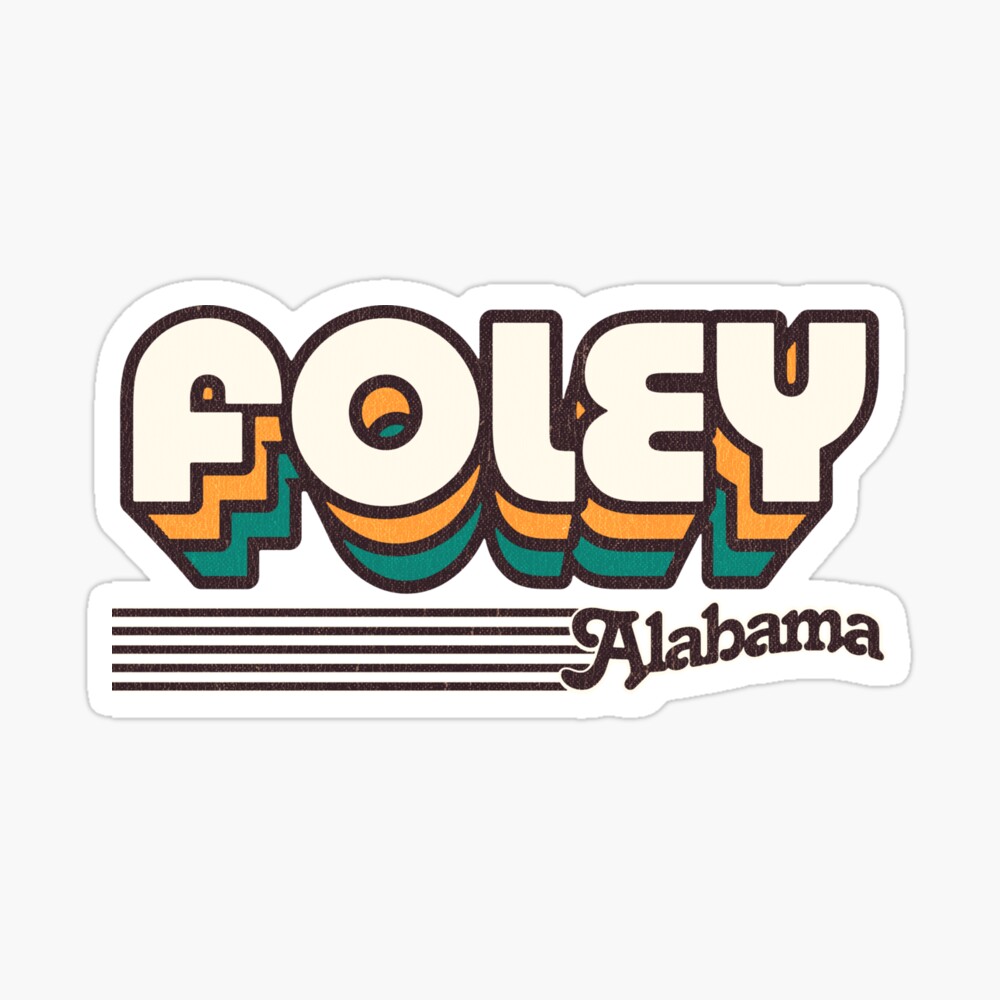 Foley, Alabama | Retro Stripes Sticker