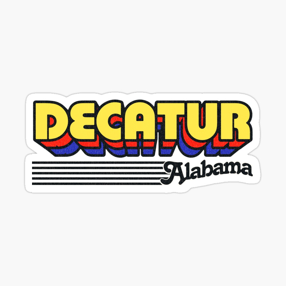 Decatur, Alabama | Retro Stripes Sticker