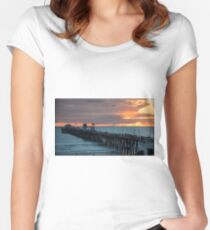 Sunset at the Pier Women's Fitted Scoop T-Shirt