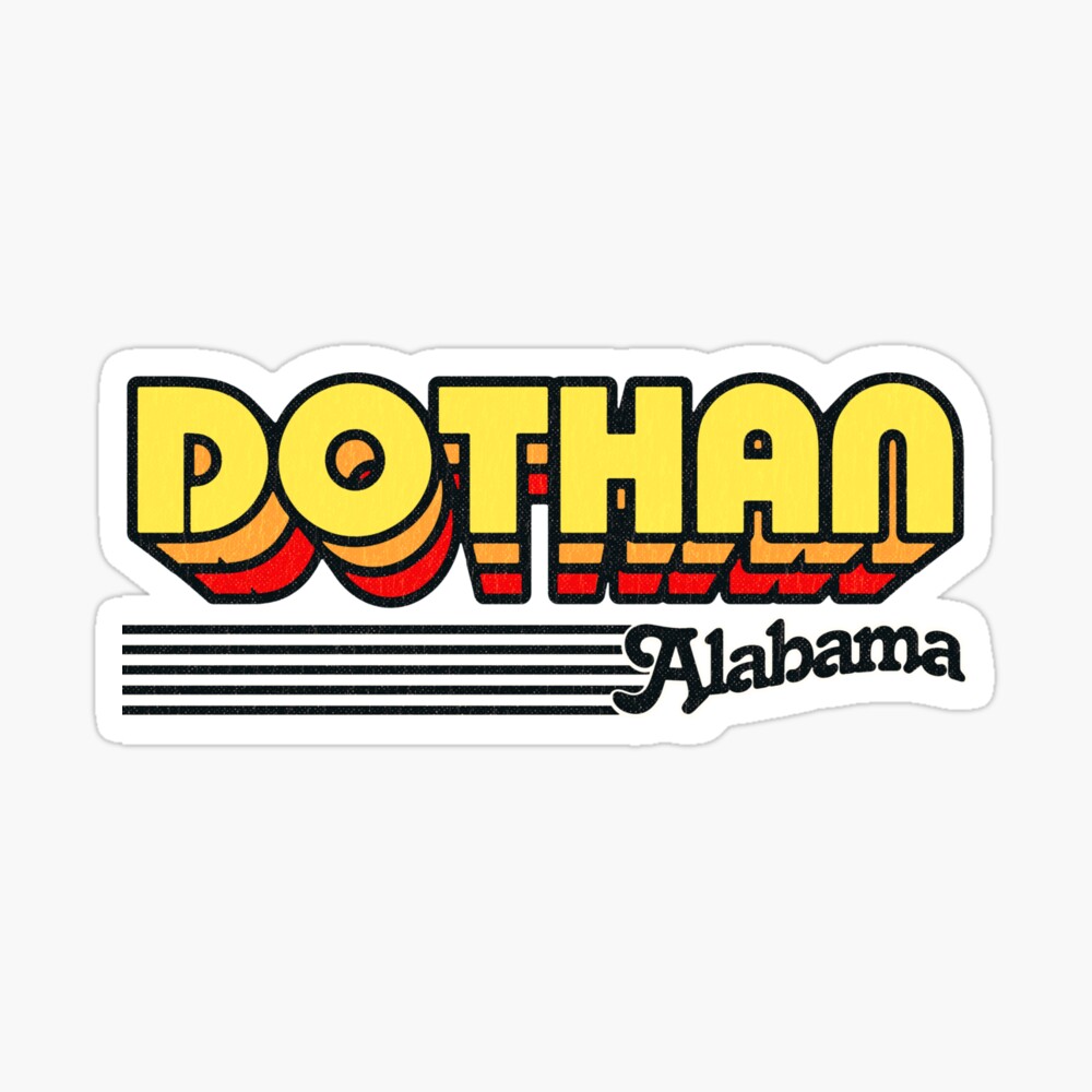 Dothan, Alabama | Retro Stripes Sticker