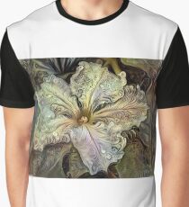 Redreaming Deep Dreamed White Flower Graphic T-Shirt