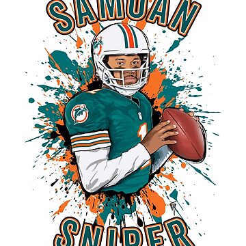 Tua Tagovailoa Miami Dolphins Aqua Uniform Orange Background -   Hong  Kong