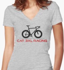 Cat. 3XL Racing Women's Fitted V-Neck T-Shirt