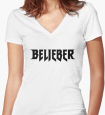 Belieber Icon Women's Fitted V-Neck T-Shirt