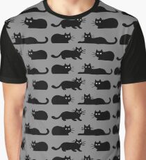 Schwarze Katze Grafik T-Shirt