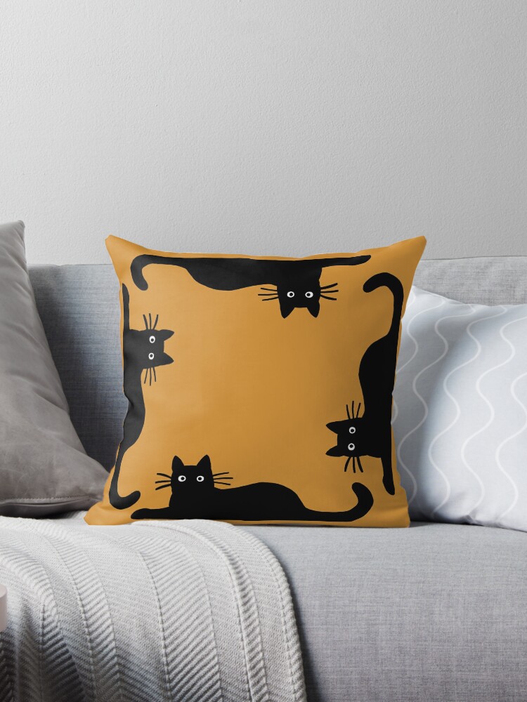 ikea black cat pillow