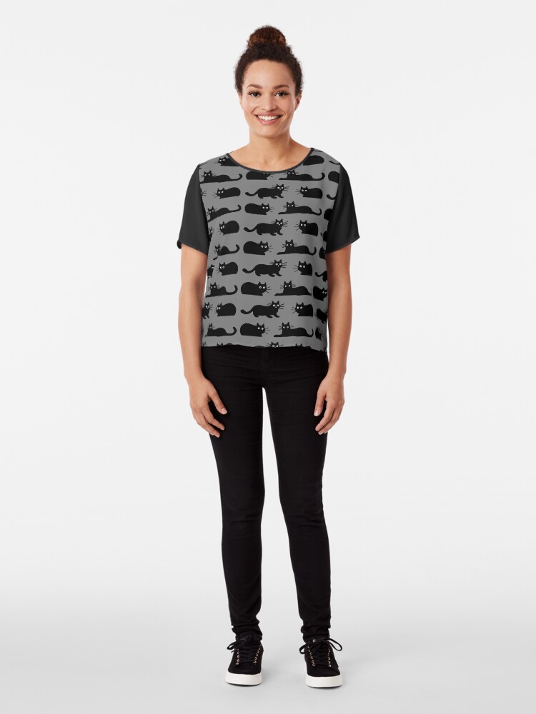 Alternate view of Black Cat Chiffon Top
