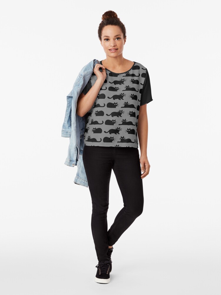 Alternate view of Black Cat Chiffon Top
