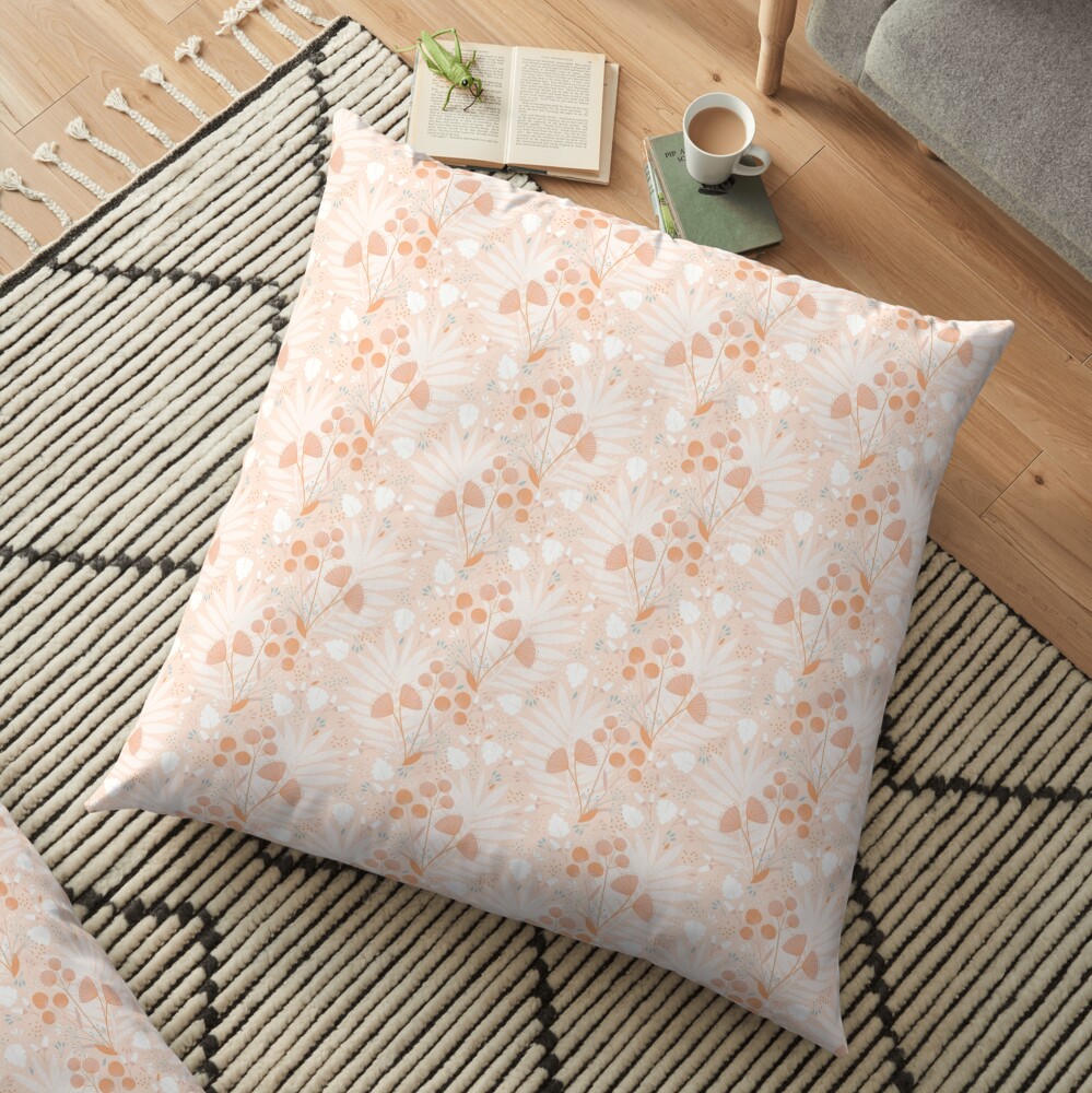 Pastel pink Tropicals Floor Pillow