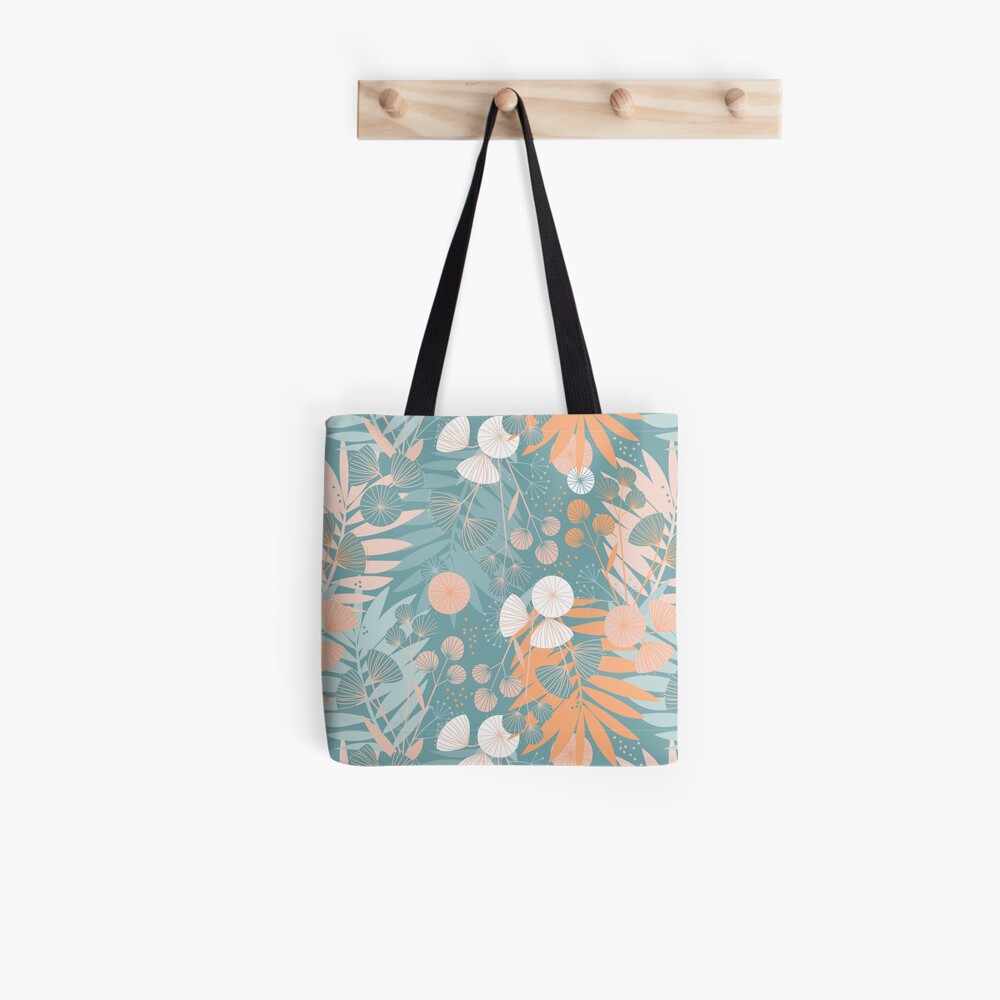Green Pastel Floral Tote Bag