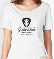 Rock And Roll Uncle 70s Guitar Headstock Logo Women's Relaxed Fit T-Shirt