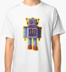 Blue Toy Robot, Retro Style Graphic Classic T-Shirt