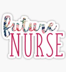 Navy Floral with Pink Future Nurse Sticker