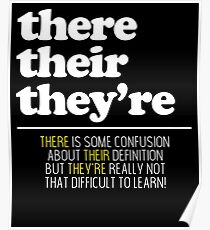 Funny Grammar English Teacher Apparel Poster