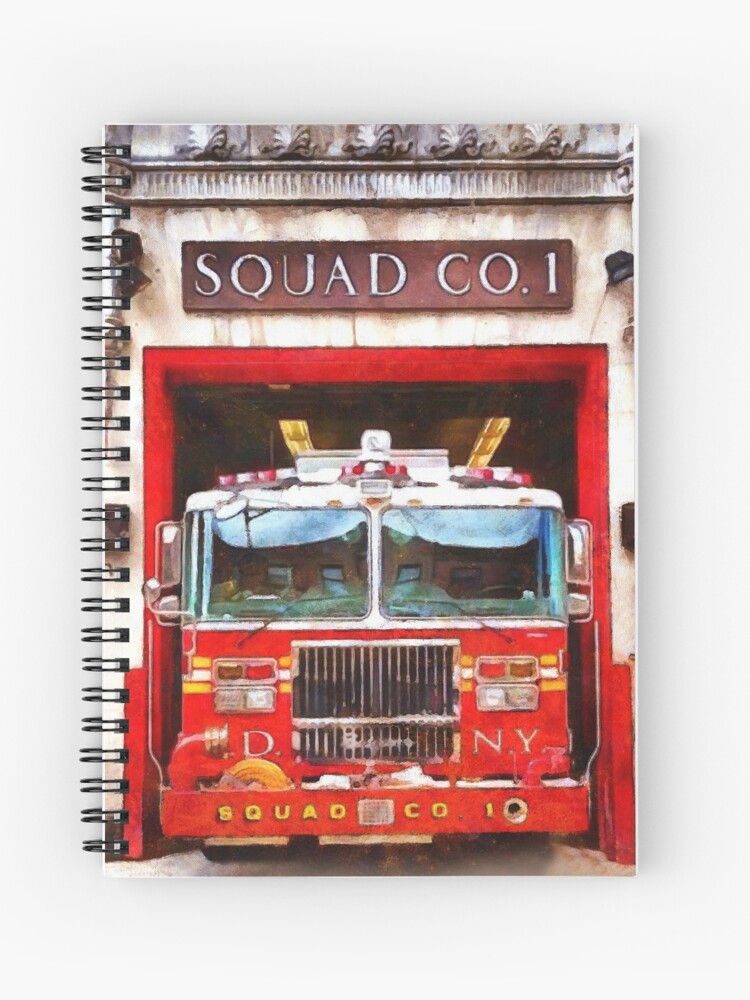 Fire Fighter Fireman Decor Firehouse Squad 1 Watercolor