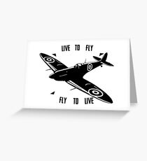 Airplane - Live to Fly - for light backgrounds Greeting Card