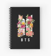 BTS NEW LOGO SPRING FLOWERS v4 Black - Multiproduct Spiral Notebook