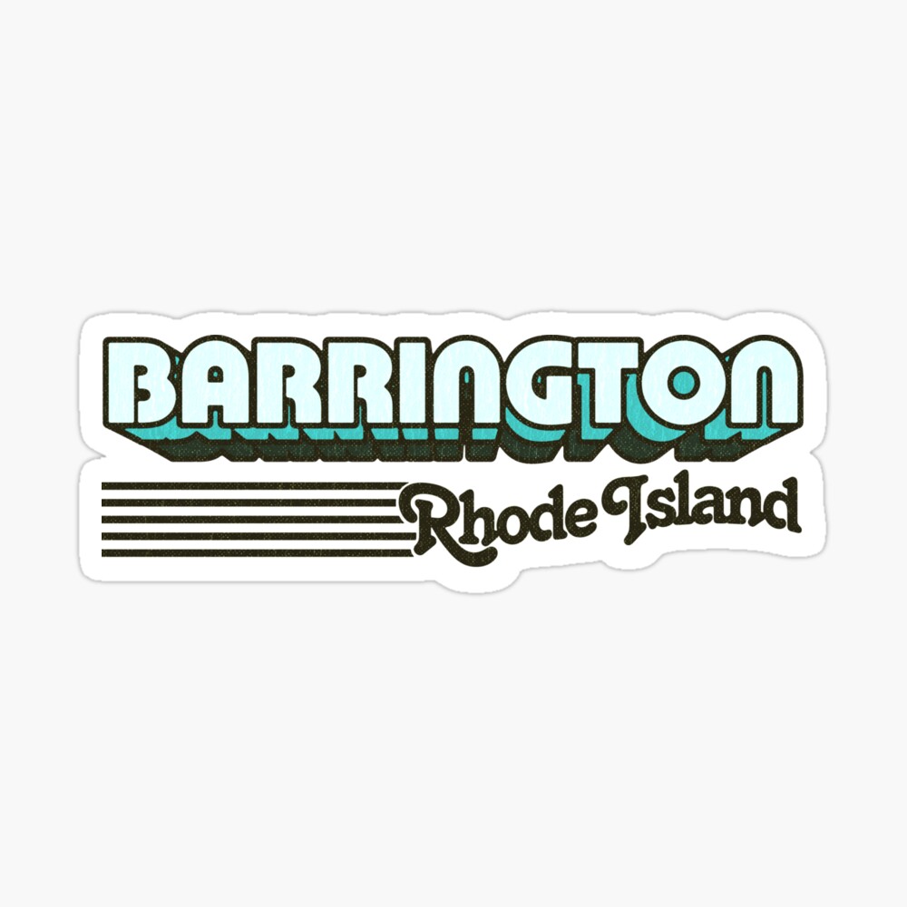 Barrington, Rhode Island | Retro Stripes Sticker