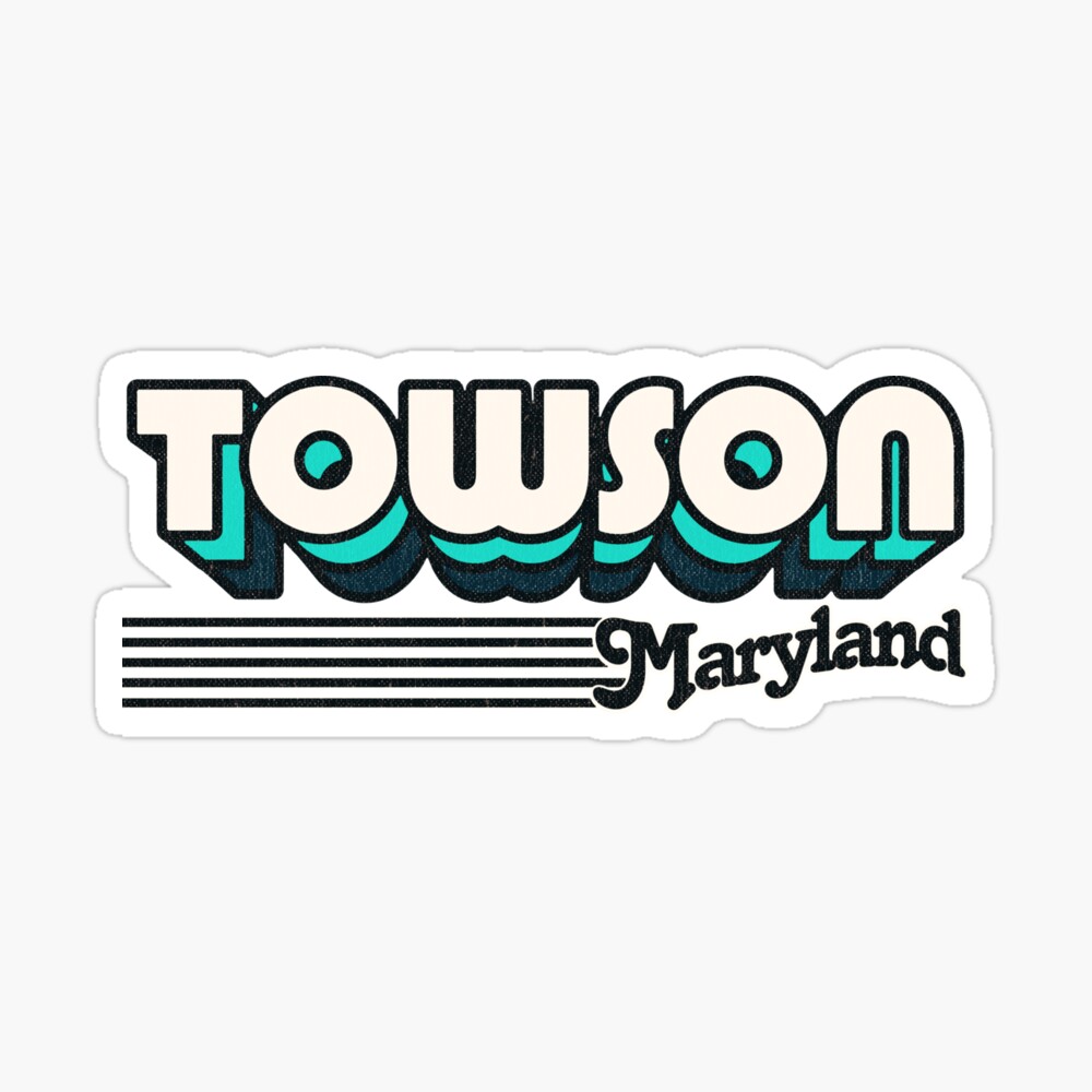 Towson, Maryland | Retro Stripes Sticker